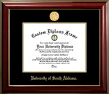 Campus Images AL991CMGTGED-1185 South Alabama Jaguars 11w x 8.5h Classic Mahogany Gold Embossed Diploma Frame
