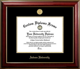 Campus Images AL992CMGTGED-1713 Auburn University Tigers 17w x 13h Classic Mahogany Gold Embossed Diploma Frame
