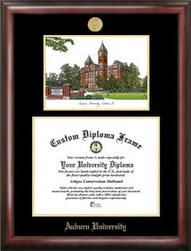 Campus Images AL992LGED Auburn University Gold embossed diploma frame with Campus Images lithograph