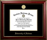 Campus Images AL993CMGTGED-1185 University of Alabama 11w x 8.5h Classic Mahogany Gold Embossed Diploma Frame