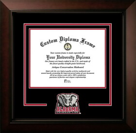 Campus Images AL993LBCSD-1185 University of Alabama 11w x 8.5h Legacy Black Cherry Spirit Logo Diploma Frame