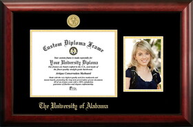Campus Images AL993PGED-1185 University of Alabama, Tuscaloosa 11w x 8.5h Gold Embossed Diploma Frame with 5 x7 Portrait