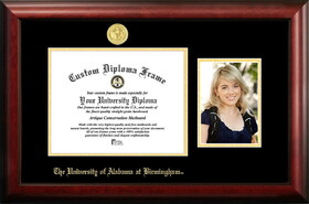 Campus Images AL995PGED-1185 University of Alabama, Birmingham 11w x 8.5h Gold Embossed Diploma Frame with 5 x7 Portrait