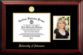 Campus Images AR999PGED-1185 University of Arkansas 11w x 8.5h Gold Embossed Diploma Frame with 5 x7 Portrait