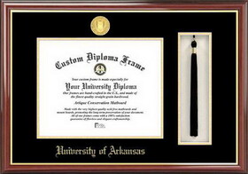 Campus Images AR999PMHGT University of Arkansas Tassel Box and Diploma Frame
