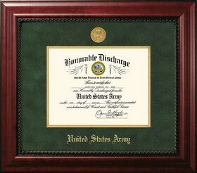 Campus Images Patriot Frames Army 8.5x11 Discharge Executive Frame with Gold Medallion and Gold Fillet