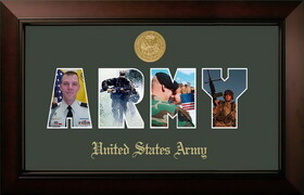 Campus Images ARSSLG001S Patriot Frames Army Collage Photo Legacy Frame with Gold Medallion
