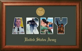 Campus Images ARSSW002S Patriot Frames Army Collage Photo Walnut Frame Gold Medallion