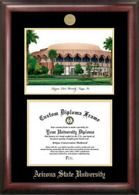 Campus Images AZ994LGED Arizona State University Gold embossed diploma frame with Campus Images lithograph