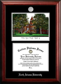 Campus Images AZ995LSED-1185 Northern Arizona University 11w x 8.5h Silver Embossed Diploma Frame with Campus Images Lithograph
