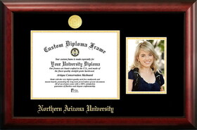Campus Images AZ995PGED-1185 Northern Arizona University 11w x 8.5h Gold Embossed Diploma Frame with 5 x7 Portrait
