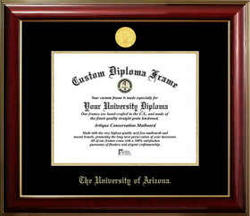 Campus Images AZ996CMGTGED-1185 University of Arizona Wildcats 11w x 8.5h Classic Mahogany Gold Embossed Diploma Frame