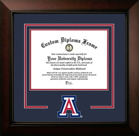 Campus Images AZ996LBCSD-1185 University of Arizona Wildcats 11w x 8.5h Legacy Black Cherry Spirit Logo Diploma Frame