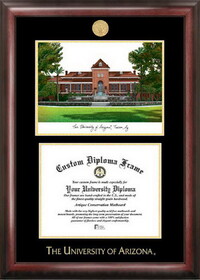 Campus Images AZ996LGED University of Arizona Gold embossed diploma frame with Campus Images lithograph