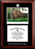 Campus Images CA919LSED-1185 California State University, Chico 11w x 8.5h Silver Embossed Diploma Frame with Campus Images Lithograph