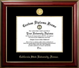 Campus Images CA920CMGTGED-1185 Cal State Fresno 11w x 8.5h Classic Mahogany Gold Embossed Diploma Frame