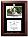 Campus Images CA920LSED-1185 Cal State Fresno 11w x 8.5h Silver Embossed Diploma Frame with Campus Images Lithograph
