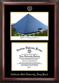 Campus Images CA923LGED Cal State Long Beach Gold embossed diploma frame with Campus Images lithograph