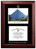 Campus Images CA923LSED-1185 Cal State Long Beach 11w x 8.5h Silver Embossed Diploma Frame with Campus Images Lithograph