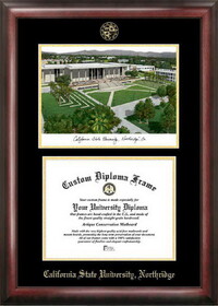 Campus Images CA924LGED California State University - Northridge Gold embossed diploma frame with Campus Images lithograph