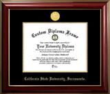 Campus Images CA925CMGTGED-1185 California State Sacramento University 11w x 8.5h Classic Mahogany Gold Embossed Diploma Frame