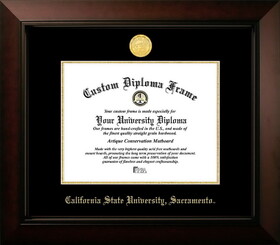 Campus Images CA925LBCGED-1185 California State Sacramento University 11w x 8.5h Legacy Black Cherry Gold Embossed Diploma Frame