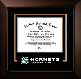 Campus Images CA925LBCSD-1185 California State Sacramento University 11w x 8.5h Legacy Black Cherry Spirit Logo Diploma Frame