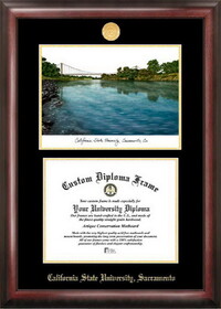 Campus Images CA925LGED California State Sacramento University Gold embossed diploma frame with Campus Images lithograph