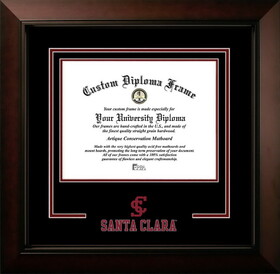 Campus Images CA930LBCSD-108 Santa Clara University 10w x 8h Legacy Black Cherry Spirit Logo Diploma Frame