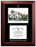 Campus Images CA930LSED-108 Santa Clara University 10w x 8h Silver Embossed Diploma Frame with Campus Images Lithograph