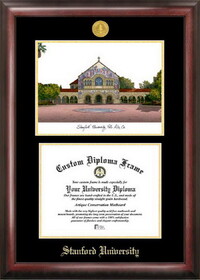 Campus Images CA932LGED Stanford University Gold embossed diploma frame with Campus Images lithograph