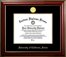 Campus Images CA933CMGTGED-1185 University of California, Irvine 11w x 8.5h Classic Mahogany Gold Embossed Diploma Frame