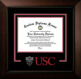 Campus Images CA940LBCSD-1185 USC Trojans 11w x 8.5h Legacy Black Cherry Spirit Logo Diploma Frame