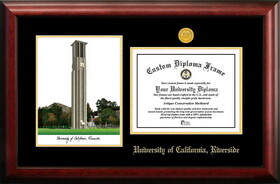 Campus Images CA941LGED-1185 UC Riverside 11w x 8.5h Gold Embossed Diploma Frame with Campus Images Lithograph