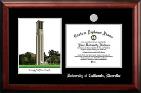Campus Images CA941LSED-1185 UC Riverside 11w x 8.5h Silver Embossed Diploma Frame with Campus Images Lithograph