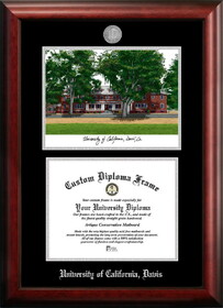 Campus Images CA942LSED-1185 University of California, Davis Silver Embossed Diploma Frame with Campus Images Lithograph