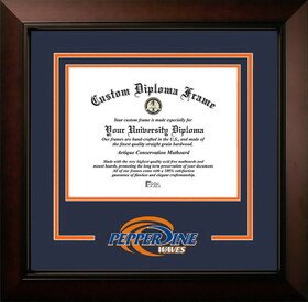 Campus Images CA944LBCSD-1185 Pepperdine Waves 11w x 8.5h Legacy Black Cherry Spirit Logo Diploma Frame