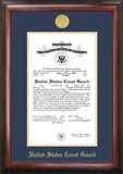 Campus Images CGC001 Coast Guard Commission Frame Gold Medallion