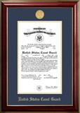 Campus Images CGCCL001 Patriot Frames Coast Guard 10x14 Certificate Classic Mahogany Frame with Gold Medallion