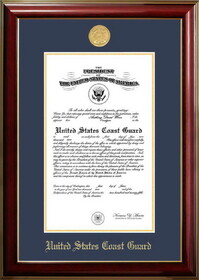 Campus Images CGCCL001 Patriot Frames Coast Guard 10x14 Certificate Classic Mahogany Frame with Gold Medallion