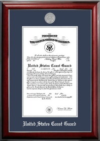 Campus Images CGCCL002 Patriot Frames Coast Guard 10x14 Certificate Classic Mahogany Frame with Silver Medallion