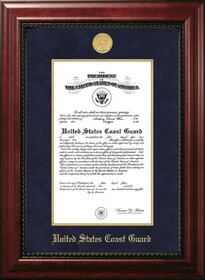 Campus Images Patriot Frames Coast Guard 10x14 Certificate Executive Frame with Gold Medallion with Gold Filet