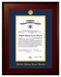 Campus Images CGCHO001 Patriot Frames Coast Guard 10x14 Certificate Honors Frame with Gold Medallion