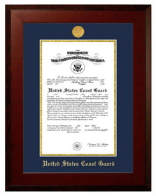 Campus Images CGCHO001 Patriot Frames Coast Guard 10x14 Certificate Honors Frame with Gold Medallion
