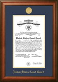 Campus Images CGCSW002 Patriot Frames Coast Guard 10x14 Certificate Walnut Frame Gold  Medallion