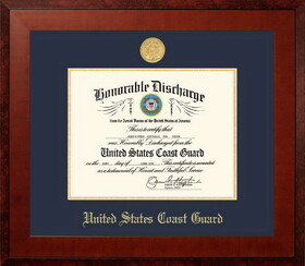 Campus Images CGDHO001 Patriot Frames Coast Guard 8.5x11 Discharge Honors Frame with Gold Medallion