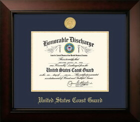 Campus Images CGDLG001 Patriot Frames Coast Guard 8.5x11 Discharge Legacy Frame with Gold Medallion