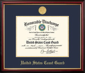 Campus Images CGDPT001 Patriot Frames Coast Guard 8.5x11 Discharge Petite Frame with Gold Medallion