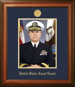 Campus Images CGPSW002 Patriot Frames Coast Guard 8x10 Portrait Walnut Frame Gold Medallion