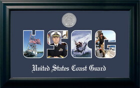Campus Images CGSS002S Patriot Frames Coast Guard Collage Black Photo Frame Silver Medallion